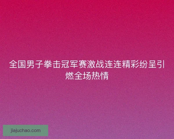 全国男子拳击冠军赛激战连连精彩纷呈引燃全场热情
