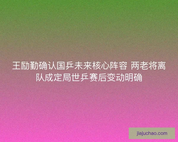 王励勤确认国乒未来核心阵容 两老将离队成定局世乒赛后变动明确